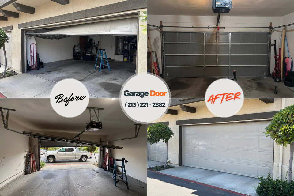 Before and after: garage door repair Gambier, OH